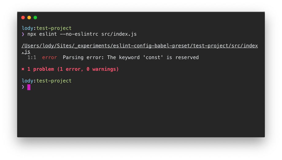 EsLint zonder config